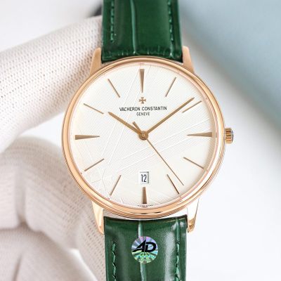 Vacheron Constantin Patrimony 85180 40*9mm 9015 Movement Green Calfskin Leather Strap Watch